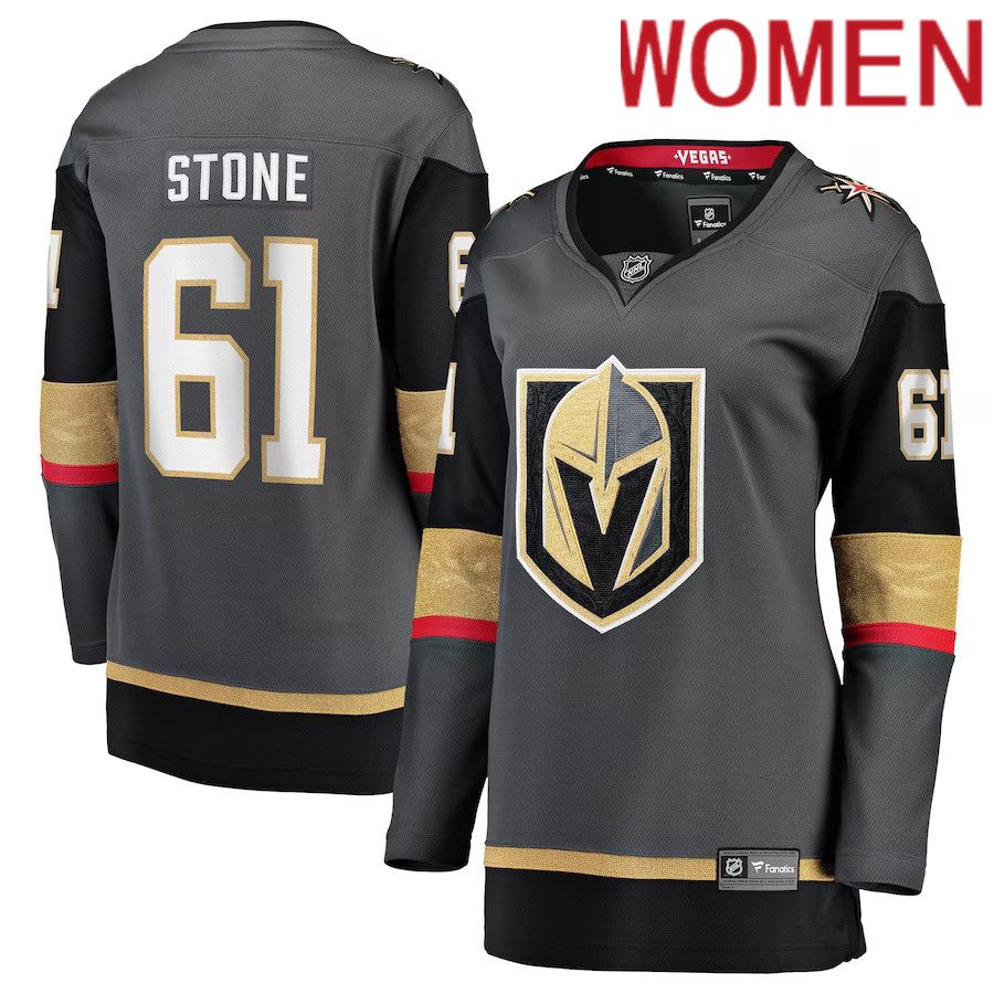 Women Vegas Golden Knights #61 Mark Stone Fanatics Branded Gray Breakaway Player NHL Jersey->women nhl jersey->Women Jersey